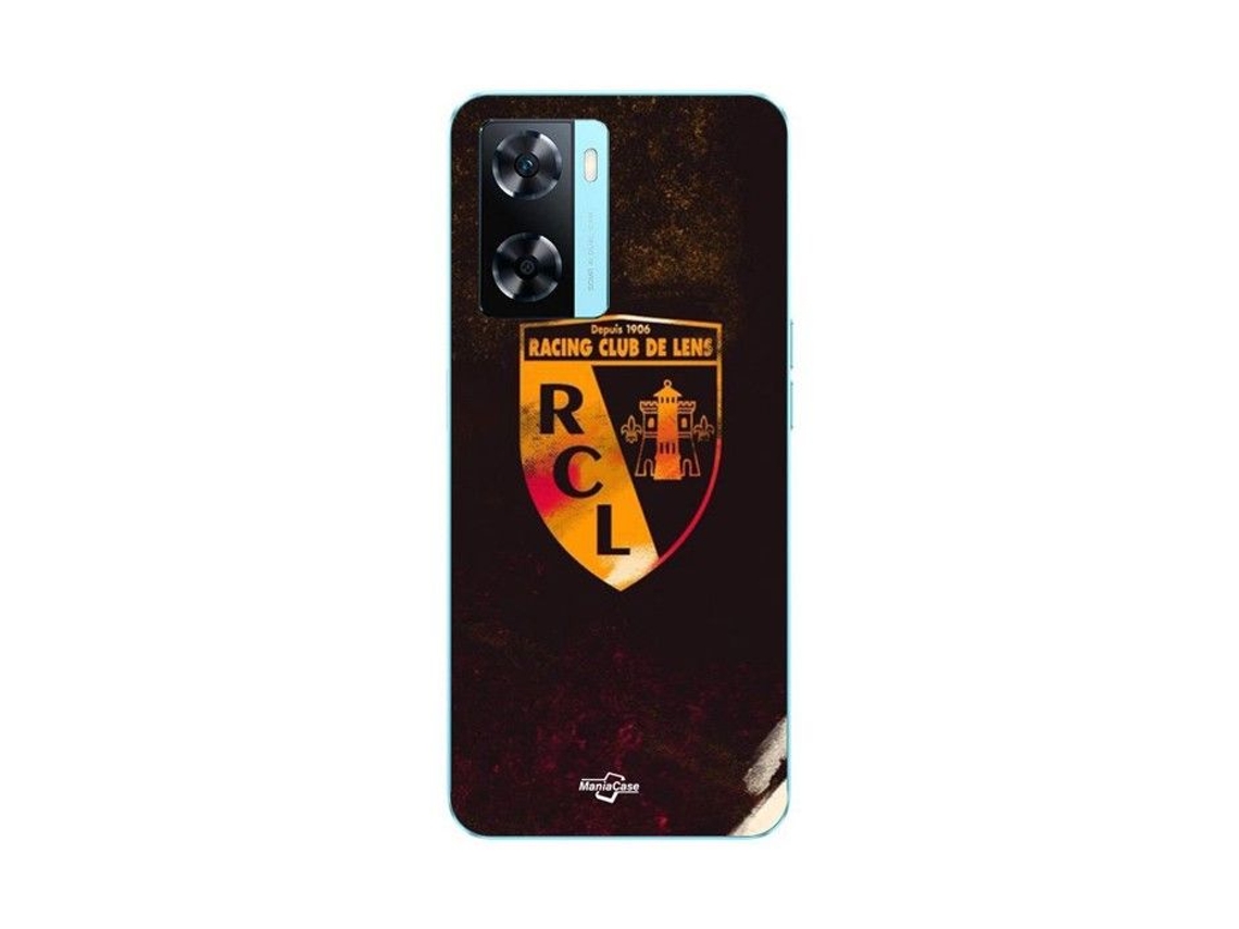 Capa Para Oppo A57s 4g Com Lente Rcl, Fundo Preto E Laranja.