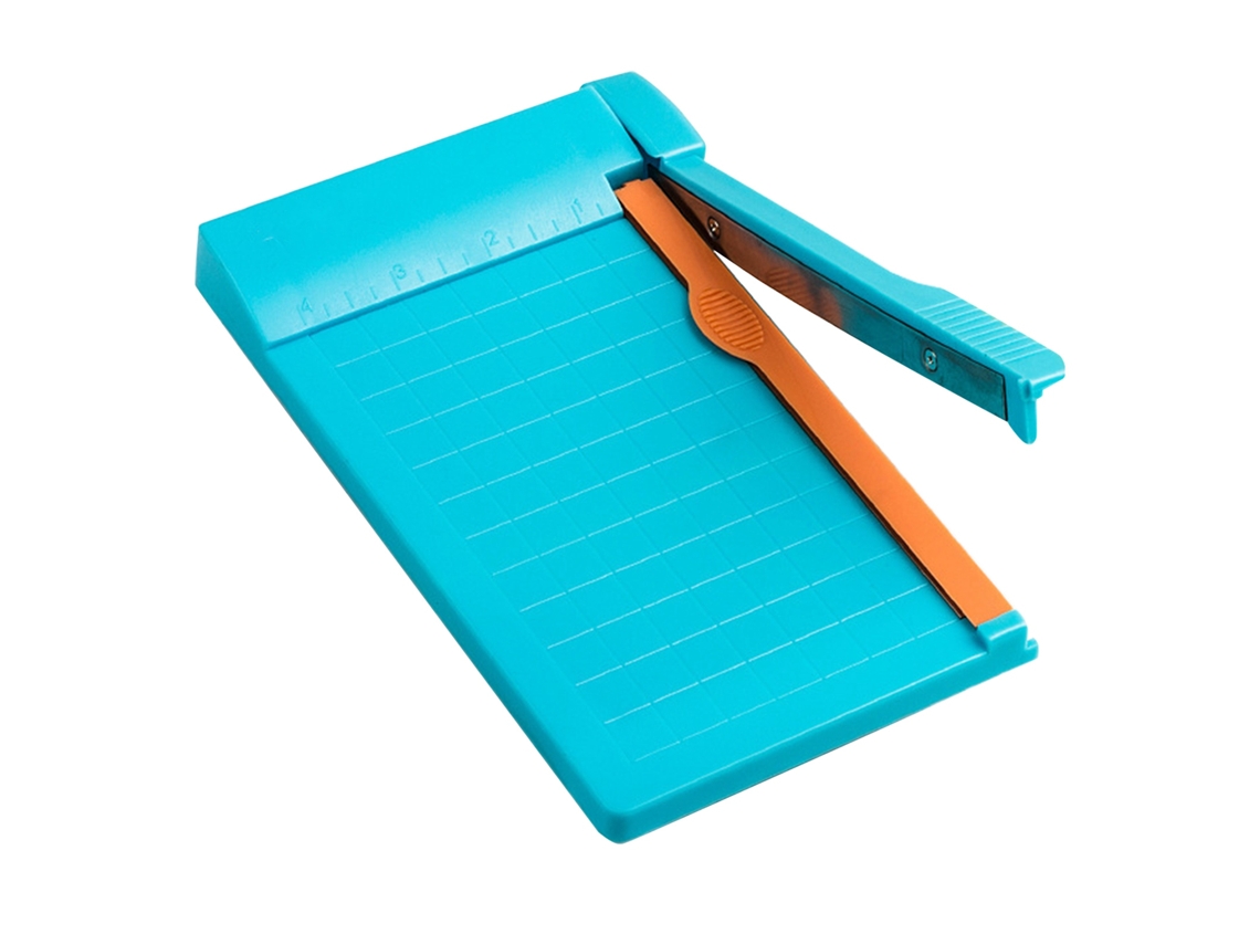 Cortadora de Papel Portátil A4 Multiusos com Escala Clara e Alta Precisão para Scrapbooking e Manualidades Azul Claro