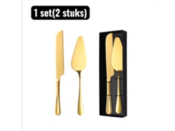 Conjunto 2 Utensílios Inoxidáveis Dourados Para Confeitaria, Cortador E Espátula Para Bolos E Pizza, Ideal Para Festas