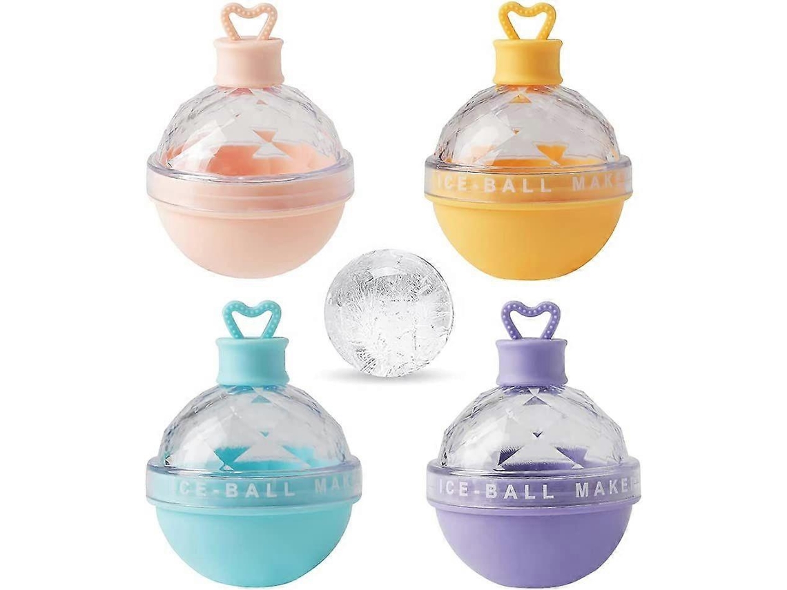 Set de 4 Moldes de Gelo Esférico Grande de 6 Cm, Silicone Food Grade para Uísque e Coquetéis