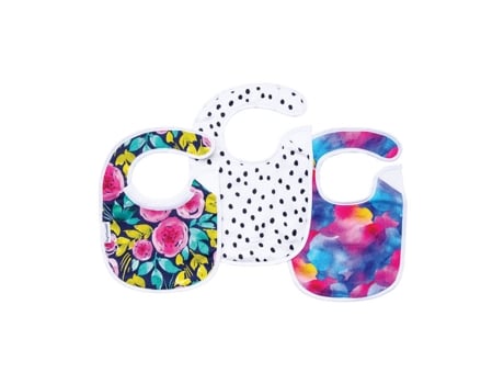 Pacote de 3 Babadores Kaffle Peônia TINY TWINKLE