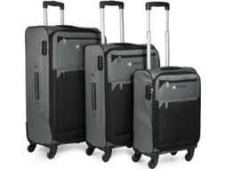 Conjunto de 3 Malas de Viagem ITACA Extensivel Preto