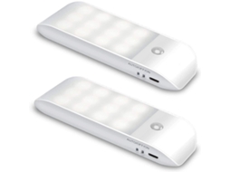 Luminária Led Automática, 12 Leds, Recarregável Via Usb, Para Armário, Com Sensor De Movimento E Fita Magnética, 3 Modos(automático/ligado/desligado)