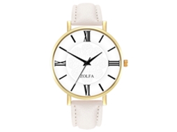 Relógio de Pulso Casal de Couro Pu com Pulseira Simples Estilo Elegante Branco