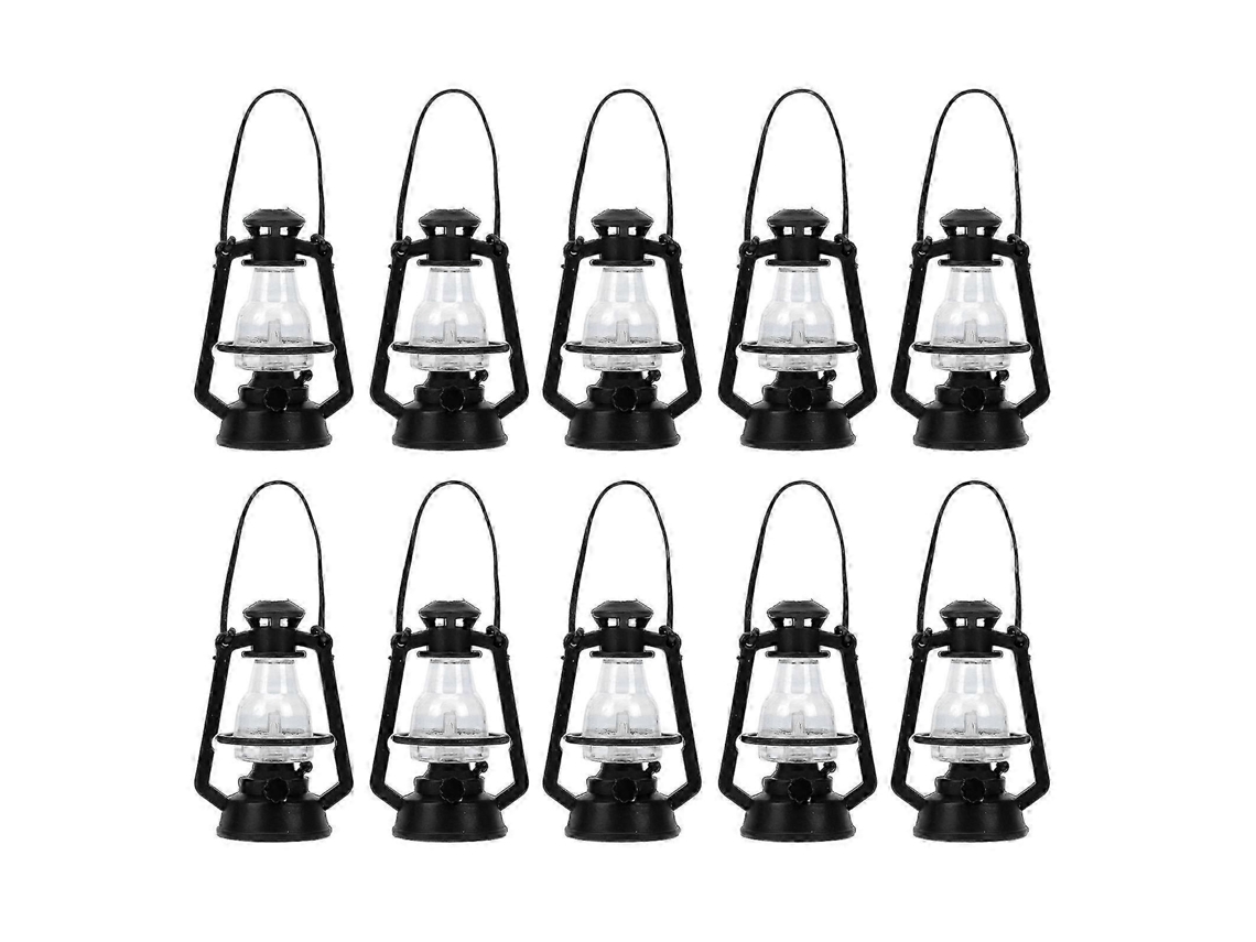 10 Peças Lanternas De Acampamento Mini Lanterna De Vela Decoração Lanterna Em Miniatura Retro Modelo De Lâmpada De Óleo Decorativa Olysi Shop