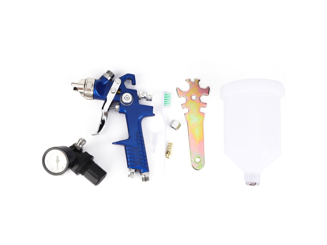 Pistola de pintura pneumática aerada com alimentação por gravidade H827, ecológica, + válvula de pressão de 1,4 mm