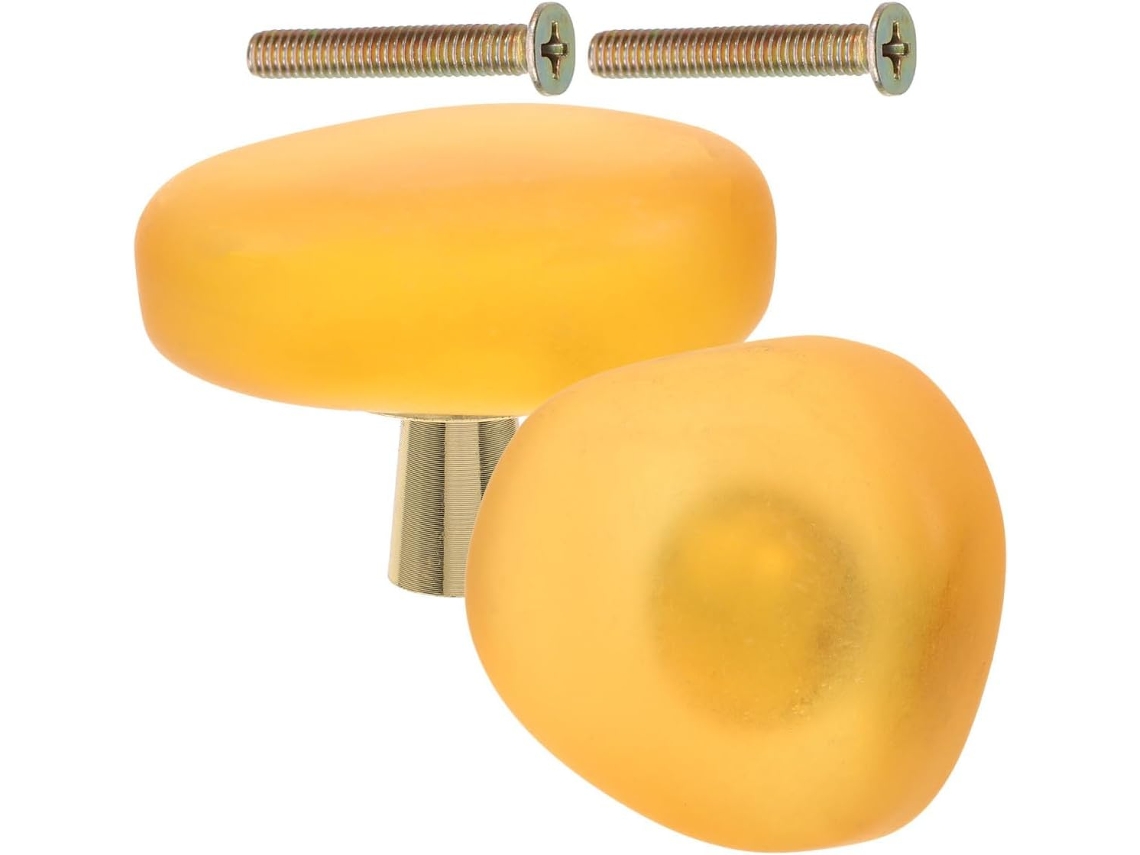 Conjunto De 2 Puxadores Cristal Para Gaveta, Substituição De Puxadores Armário Em Liga Zinco Amarelo Para Armários E