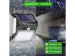 Luz de parede solar LED com 100 lâmpadas sensor de movimento PIR IP65 para jardim pátio calçada | S/MARCA