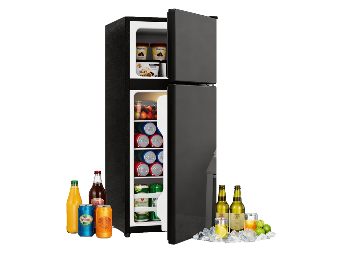 Mini Geladeira 92l Freezer 28l Porta Vidro Led Silenciosa VELTRIX