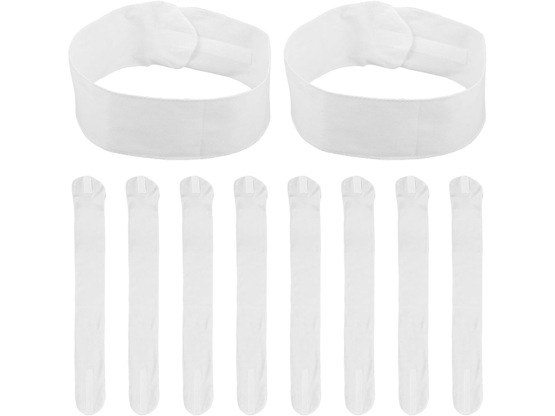 Faixas De Cabelo Descartáveis Ciieeo Em Tecido Não Tecido, Pacote Com 10 Unidades, Elásticos De Cabelo Com Fecho De Velcro.