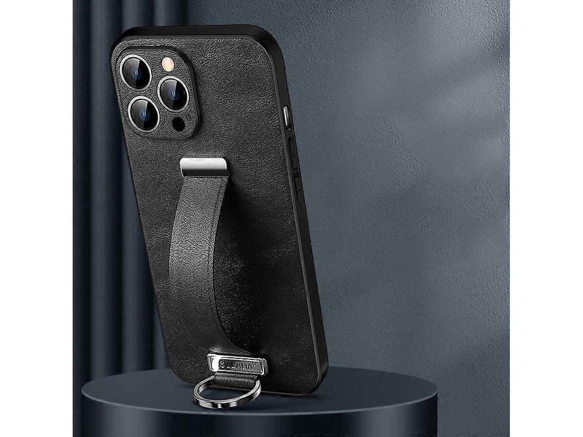 Lurelia Capa Iphone 14 Pro Max Couro Pu Pc Toque Suave Preto