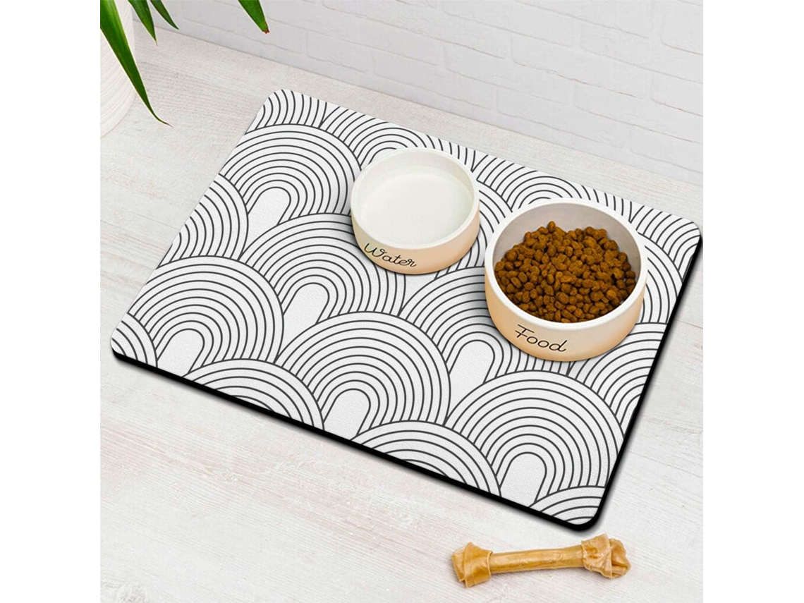 Tapete Absorvente para Ração de Cães, para Uso no Chão. Ideal para Gatos e Outros Animais de Estimação. Secagem Rápida. Ecológico AQUAFORGE