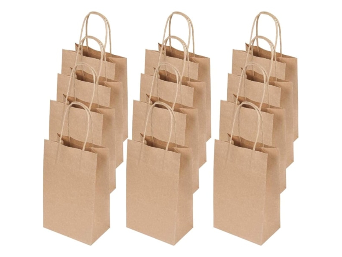 Sacolas De Papel, 12 Sacolas De Presente E Sacolas De Doces Marrons Com Alças, Sacolas De Papel Kraft Para Festas Infantis, Celebridades Aquaforge