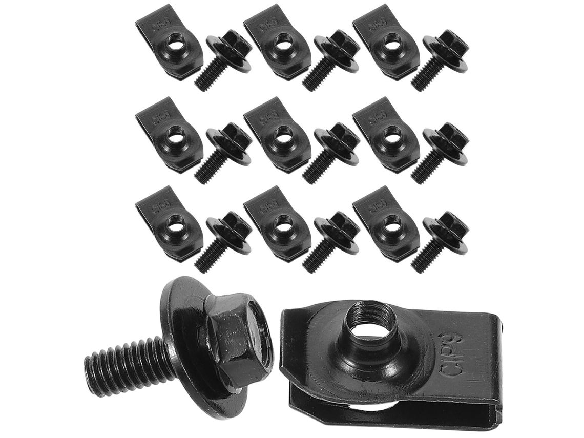 10 pares de presilhas de ferro em forma de U para proteção contra colisões de automóveis.