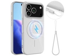 Capa Para Iphone 17 Pro Com Alça De Transporte - Branca