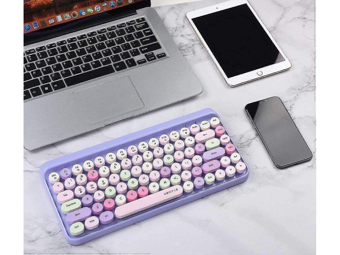 Teclados De Computador Coloridos Bluetooth Mini Teclas Flexíveis Nostalgia88