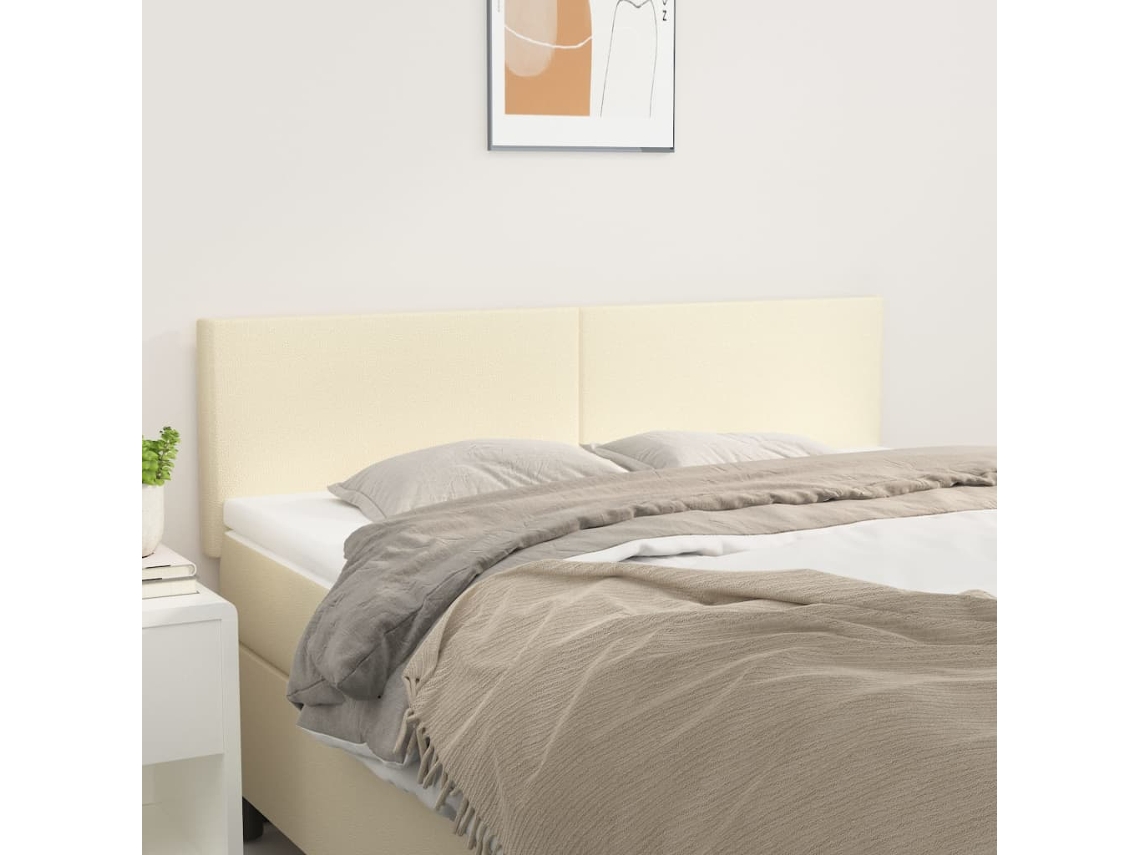 Vidaxl Cabeceiras Creme 144x5x78/88 Cm Couro Artificial