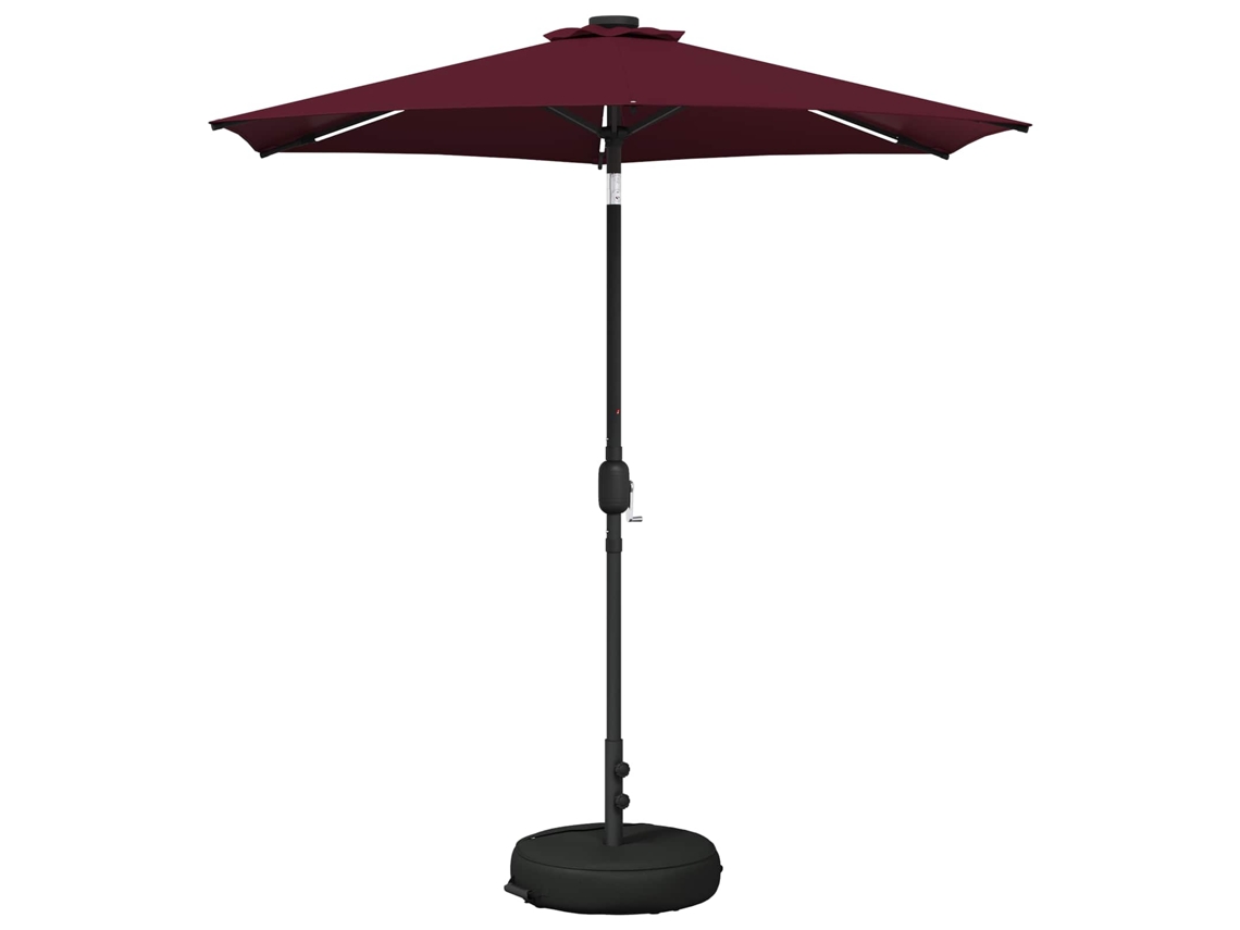 Conjunto 1 Guarda-sol De Jardim Vidaxl Vermelho Poliéster (230 X 230 Cm)