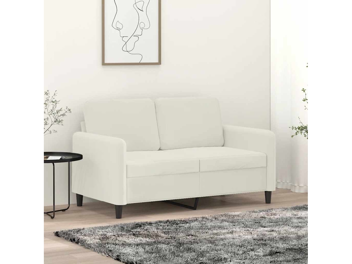 Vidaxl Sofá De 2 Lugares Veludo 120 Cm Cor Creme