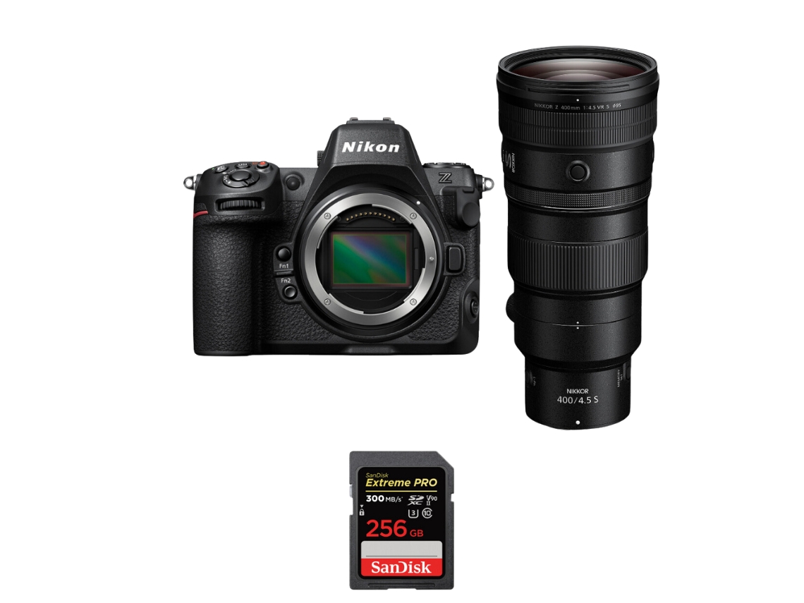 Z8 + Z 400mm F/4.5 Vr S + 1 Sandisk 256gb Uhs ii 300mb/s Máquina Fotográfica Híbrida Full frame + Ebook “20 Dicas para Fotos Que Impressionam” NIKON
