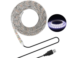 Rebe tira Led Usb 5v 5m Smd 3528 Luz Blanca Fría Impermeable para Pc Tv Pantalla Backlight