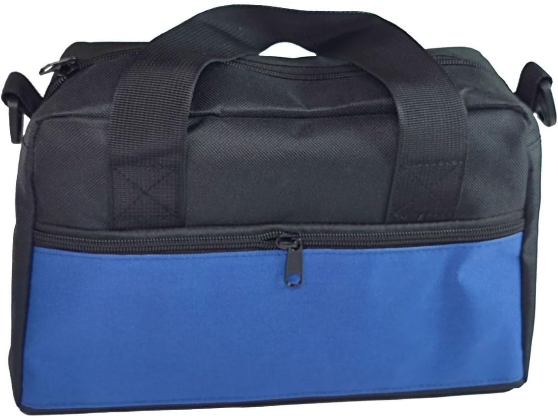 Bolsa extra grande para ferramentas com zíper e diversos compartimentos para carros, peças de metal e materiais de artesanato.