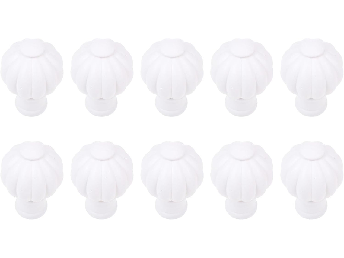 Conjunto De 10 Ponteiras Decorativas Brancas De Plástico Para Varão De Cortina, Ideais Para Decoração De Varões Romanos Conjunto De 10