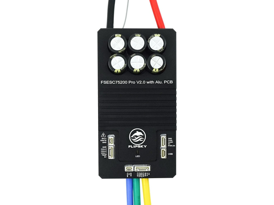 Botão Liga/desliga Flipsky 75200 Pro V2.0 Preto Pcb Alumínio Baseado Vesc para Skate Scooter Bicicleta Elétrica Controlador Velocidade MDUG