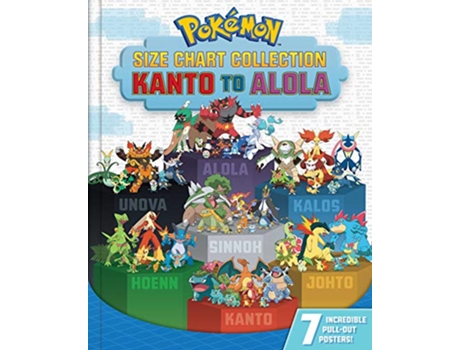 Livro Pokemon Size Chart Collection Kanto to Alola de Pikachu Press (Inglês - Capa Dura)