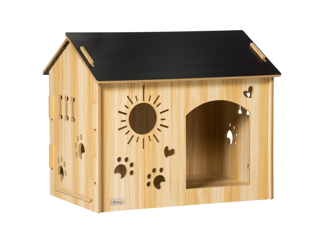 Casinha de Madeira com Ventilação para Cães Pequenos 69x50x59cm