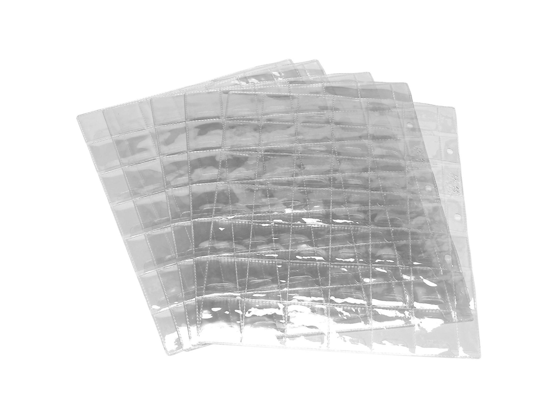 Conjunto de 10 Pastas Transparentes para Moedas com 42 Compartimentos Cada, em Pvc, para Armazenamento Criativo, Wellngs BRILVIBERA