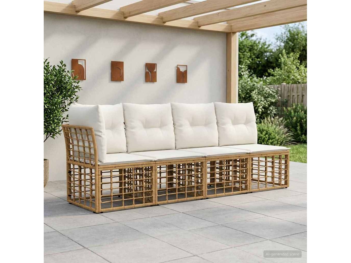 Vidaxl Sofá de Jardim para 4 Pessoas com Braço Esquerdo 4 Pcs