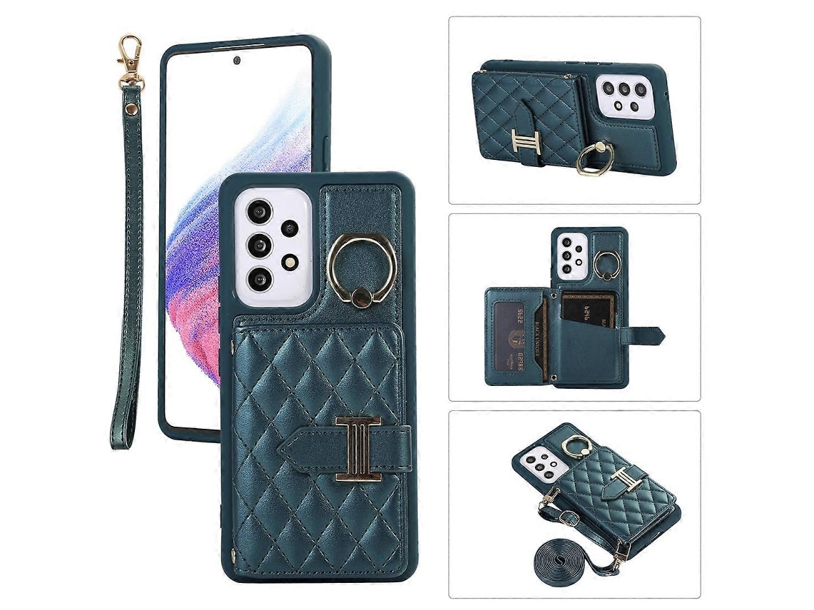 Capa Para Celular Com Suporte Horizontal Para Cartões E Argolas, Com Cordão Duplo, Compatível Com Samsung Galaxy S23+ 5g.