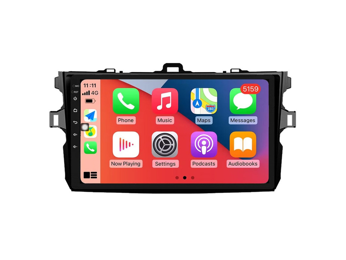 Auto Rádio Carro Bluetooth Autoradio 8GB RAM 128G ROM CarPlay Navegação GPS Ecrã Táctil RoverOne para Toyota Corolla 10 E140 E150 2006-2013  