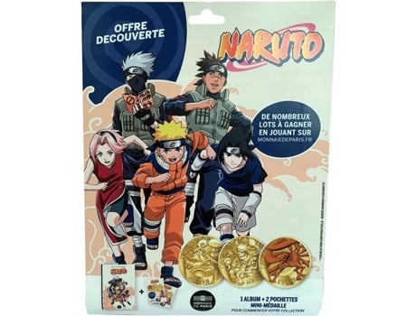 Kit De Descoberta Medalha Naruto Monnaie De Paris Dourado/azul/laranja 35x1,5x24 Cm