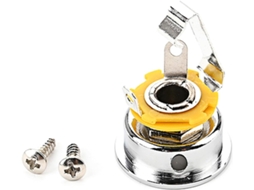 Conector De Guitarra Elétrica Cromado De 6, Conector Redondo Cromado Para Guitarra Elétrica.