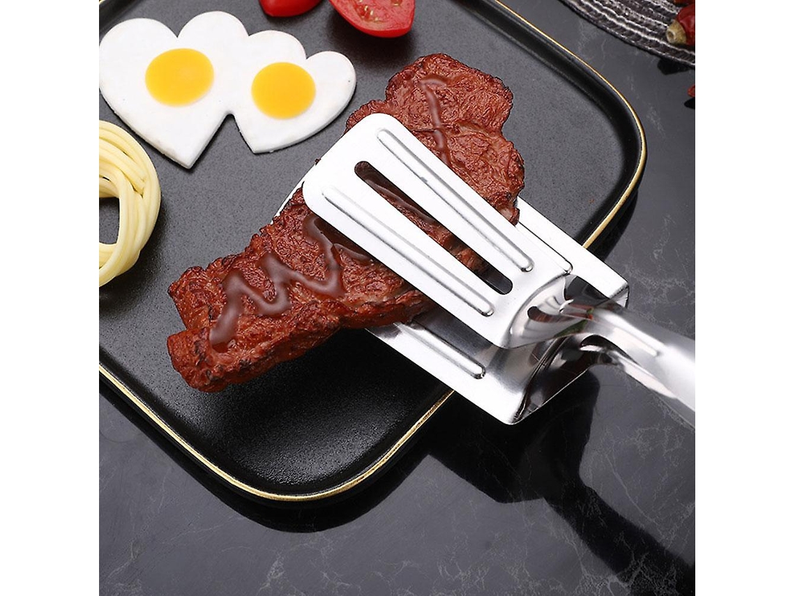 Pinças multifuncionais de aço inoxidável Slowmoose para cozinhar peixe e carne fritos (como mostrado)