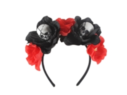 Tiara de Halloween com Véu de Rosa Coroa de Caveira Tiara Gótica NEVEANCE