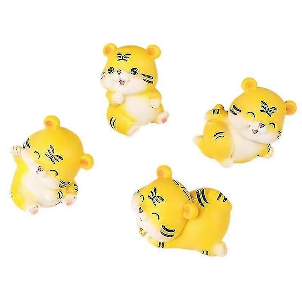 Conjunto de 4 Peças Ornamentos em Formato Tigre para Decoração Jardins, Jardins e Suculentas, Ideais para Casa e Escritório BRILVIBERA