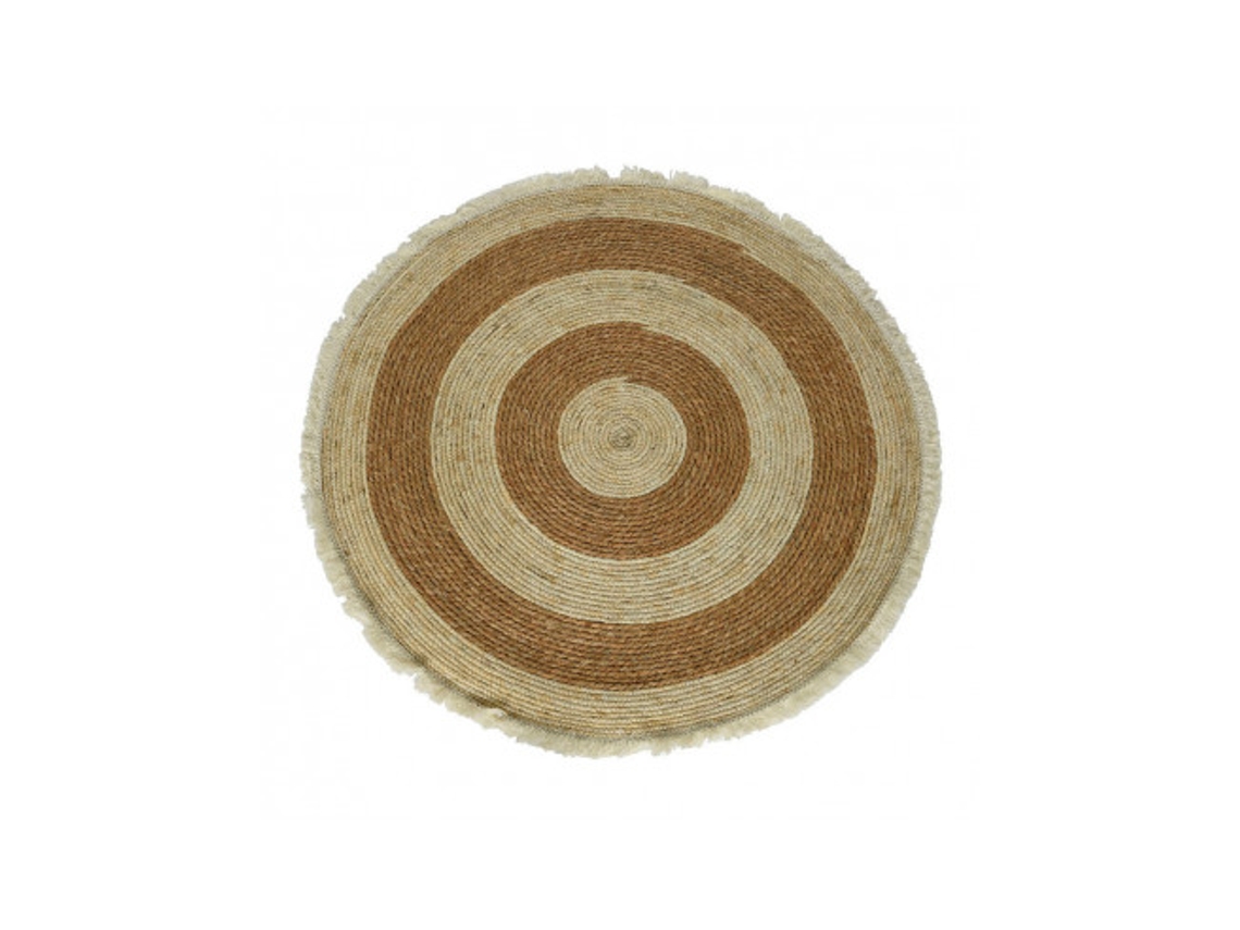Alfombra fibra coco redonda marron | 100cm | Elektro3