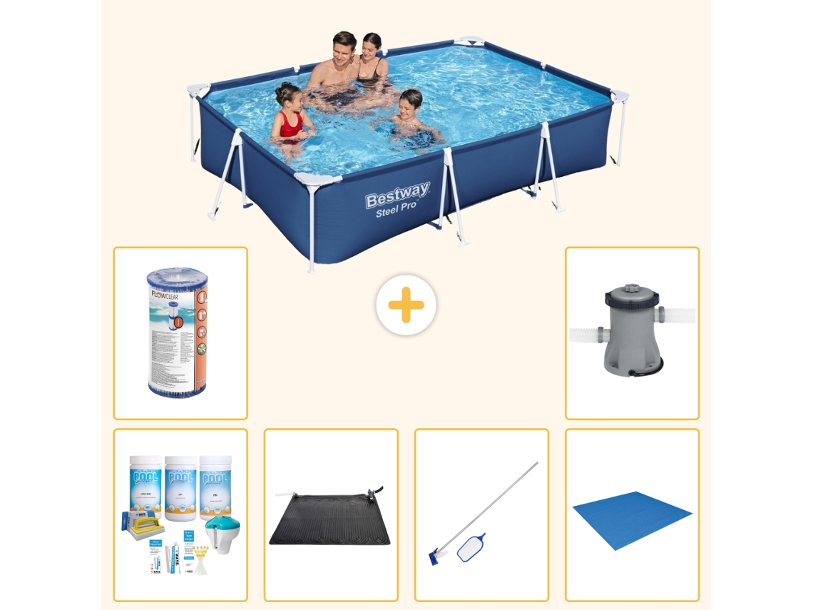 Bestway Piscina Bestway Steel Pro Retangular - 300x201x66 Cm - 7-peças S22077
