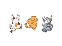 3pcs Pegatina de Gato para Coche Con Rasguños, Animal Divertido Claws Personality (s)