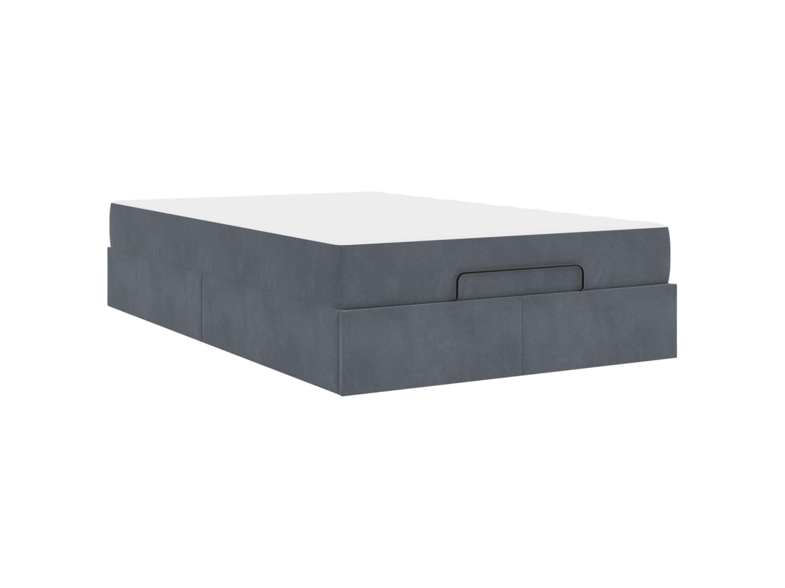 Conjunto de Estruturas de Cama com Colchão 2 Pcs Cinza Escuro Veludo MAISON EXCLUSIVE