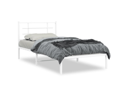 Estrutura de Cama com Cabeceira Metal Branco MAISON EXCLUSIVE 100x200 cm