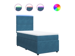 Box Spring Bed, Box Spring Beds Vidaxl Azul Veludo (100 X 200 Cm)