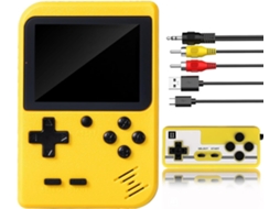 Console Portátil Retrô com 400 Títulos Clássicos, Tela de 3 Polegadas, Amarelo AQUAFORGE