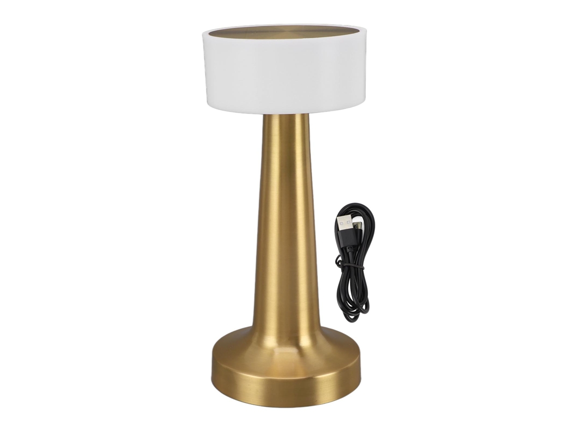 Lâmpada de Mesa Sem Fio 3 Modos de Luz Controle Táctil Ajuste de Brilho Usb 1800mah para Quarto Escritório (Ouro)