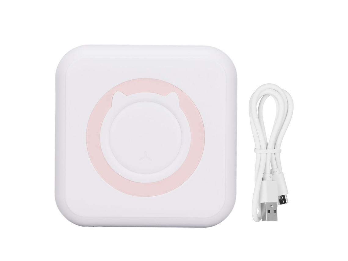 Impressora Portátil Mini 200dpi Sem Fio Sem Tinta Design Ergonômico Rosa Para Lar E Escritório