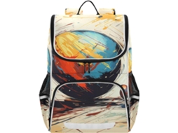 Mochila Esportiva Em Aquarela Com Estampa De Bola Petanca Para Meninos E Meninas, Escolar Refletiva,