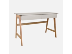 Mesa de Escritório Decorada em Madeira com 2 Gavetas, Natural SWEEEK